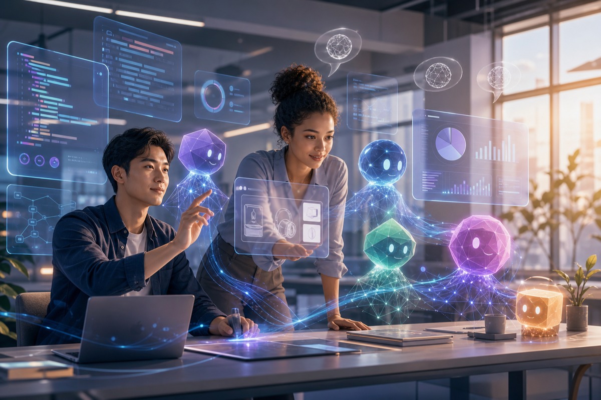 A small human team coordinating AI agents