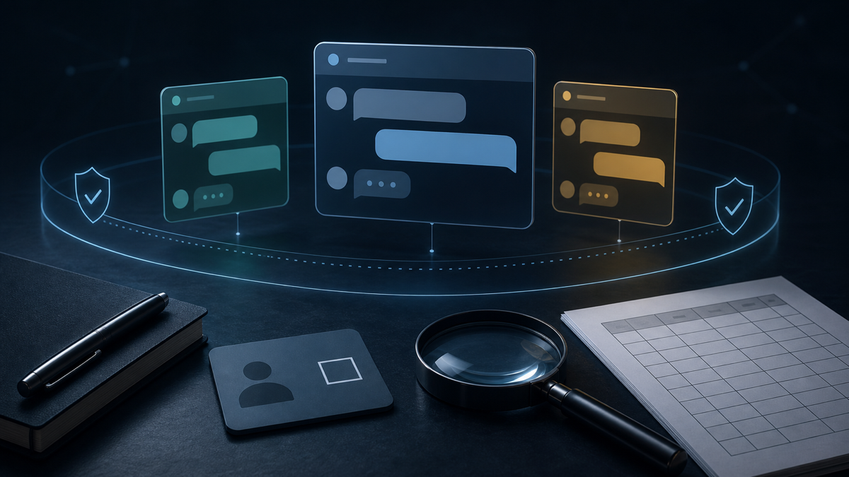 Abstract illustration of chatbot safety benchmarking